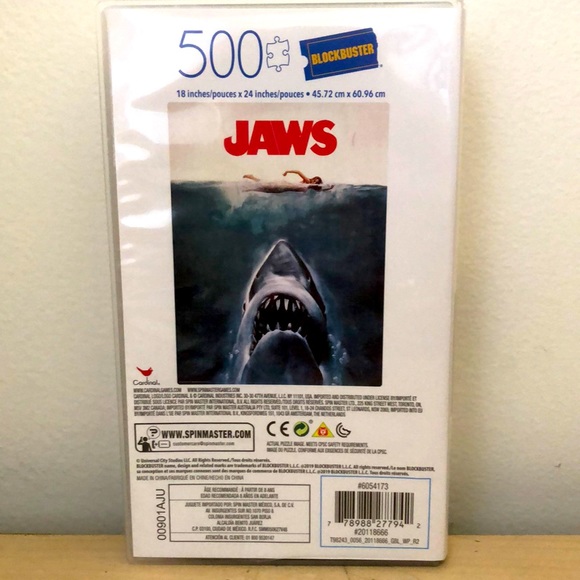 Games 50 Pcs Jaws Movie Poster Puzzle With Retro Blockbuster Box Poshmark